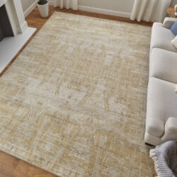 Alternative view of Feizy Eastfield Modern Abstract 69FPF Yellow/Ivory/Gold Area Rug