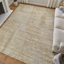 Alternative view of Feizy Eastfield Modern Abstract 69FTF Yellow/Ivory/Gold Area Rug