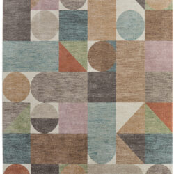 Feizy Eden Modern Color Block 39QUF Ivory/Brown/Blue Area Rug