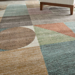 Alternative view of Feizy Eden Modern Color Block 39QUF Ivory/Brown/Blue Area Rug