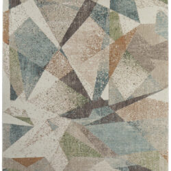 Feizy Eden Modern Color Block 39QVF Ivory/Blue/Green Area Rug