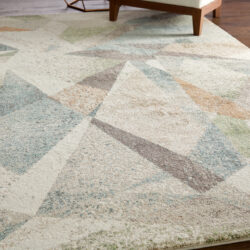 Alternative view of Feizy Eden Modern Color Block 39QVF Ivory/Blue/Green Area Rug
