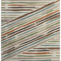 Feizy Eden Modern Abstract 39QXF Ivory/Brown/Blue Area Rug
