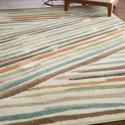 Alternative view of Feizy Eden Modern Abstract 39QXF Ivory/Brown/Blue Area Rug