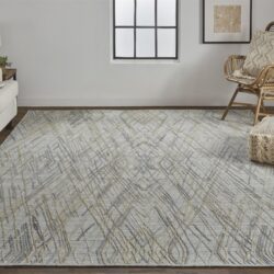 Alternative view of Feizy Elias Modern Abstract 6589F Gray/Ivory Area Rug