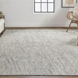 Alternative view of Feizy Elias Modern Abstract 6589F Gray/Blue Area Rug