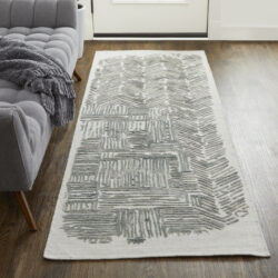 Alternative view of Feizy Elias Modern Abstract 6891F Green/Blue/Ivory Area Rug