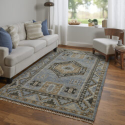 Alternative view of Feizy Fillmore Traditional Medallion 6935F Blue/Green Area Rug