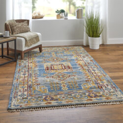 Alternative view of Feizy Fillmore Traditional Geometric 6944F Blue/Yellow/Red Area Rug