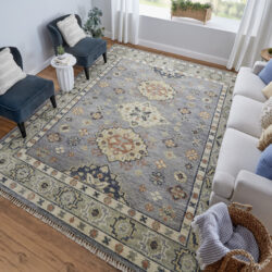 Alternative view of Feizy Fillmore Transitional Diamond 69CIF Blue/Taupe/Gray Area Rug