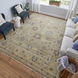 Alternative view of Feizy Fillmore Transitional Floral & Botanical 69CJF Brown/Tan/Blue Area Rug