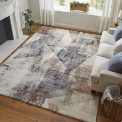 Alternative view of Feizy Gilmore Modern Color Block 39MKF Blue/Ivory/Taupe Area Rug
