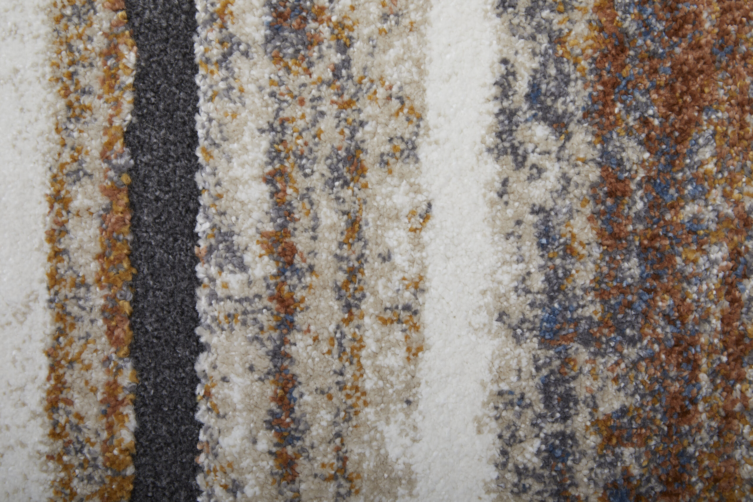 Feizy Gilmore Modern Stripes 39MQF Ivory/Orange/Gray Area Rug - Image 5