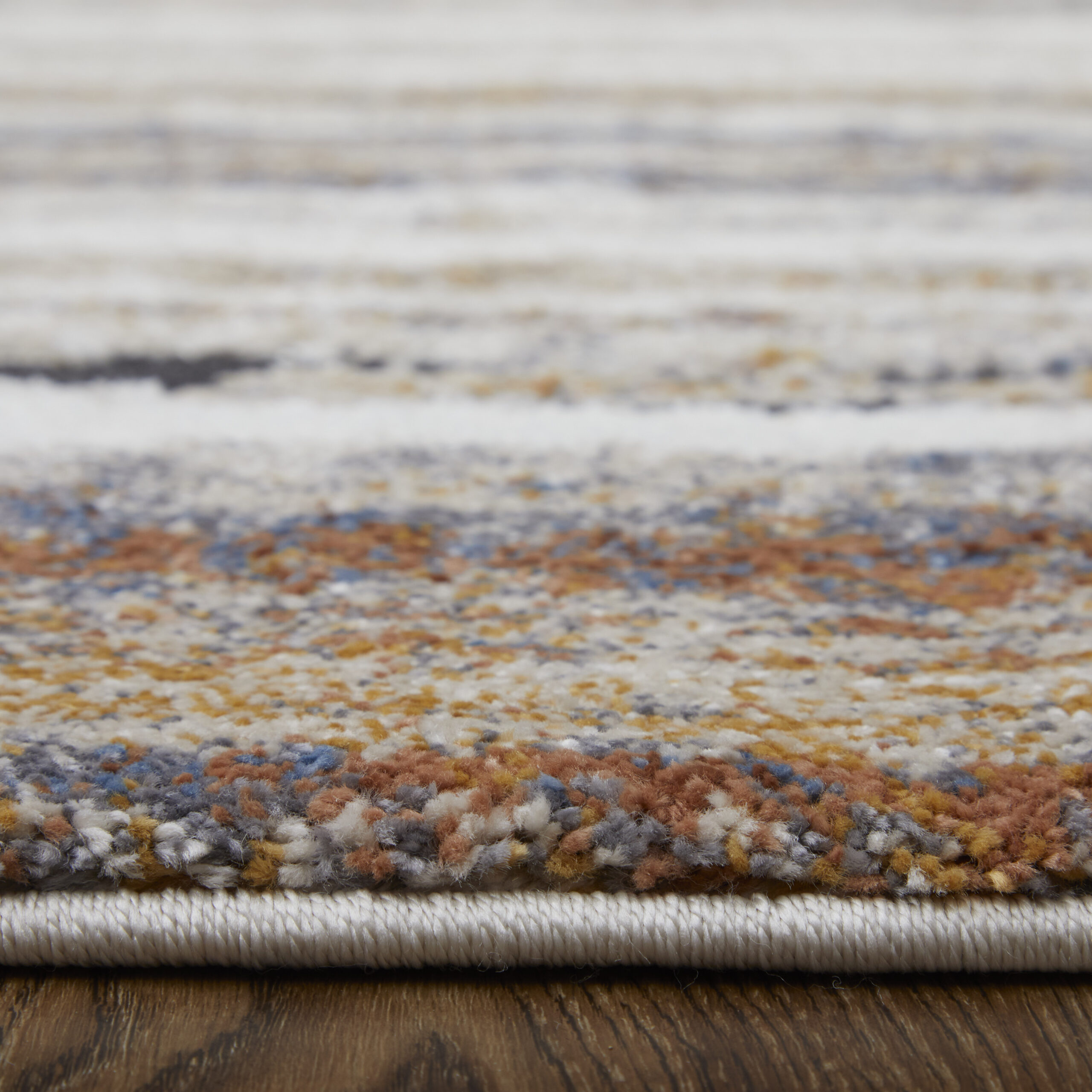 Feizy Gilmore Modern Stripes 39MQF Ivory/Orange/Gray Area Rug - Image 6