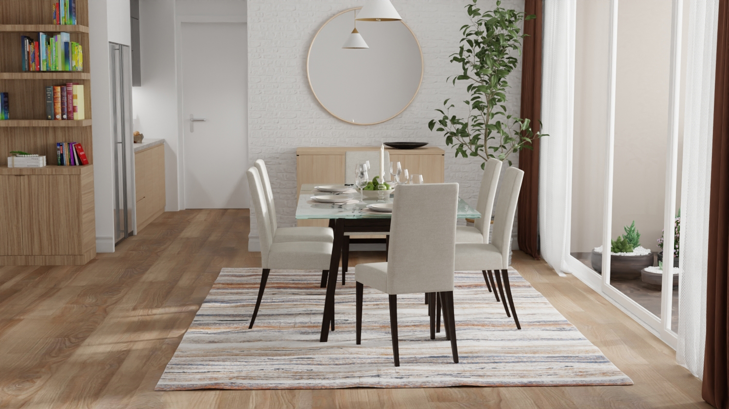 Feizy Gilmore Modern Stripes 39MQF Ivory/Orange/Gray Area Rug - Image 8
