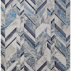 Feizy Indio Modern Herringbone 39H1F Ivory/Blue/Gray Area Rug