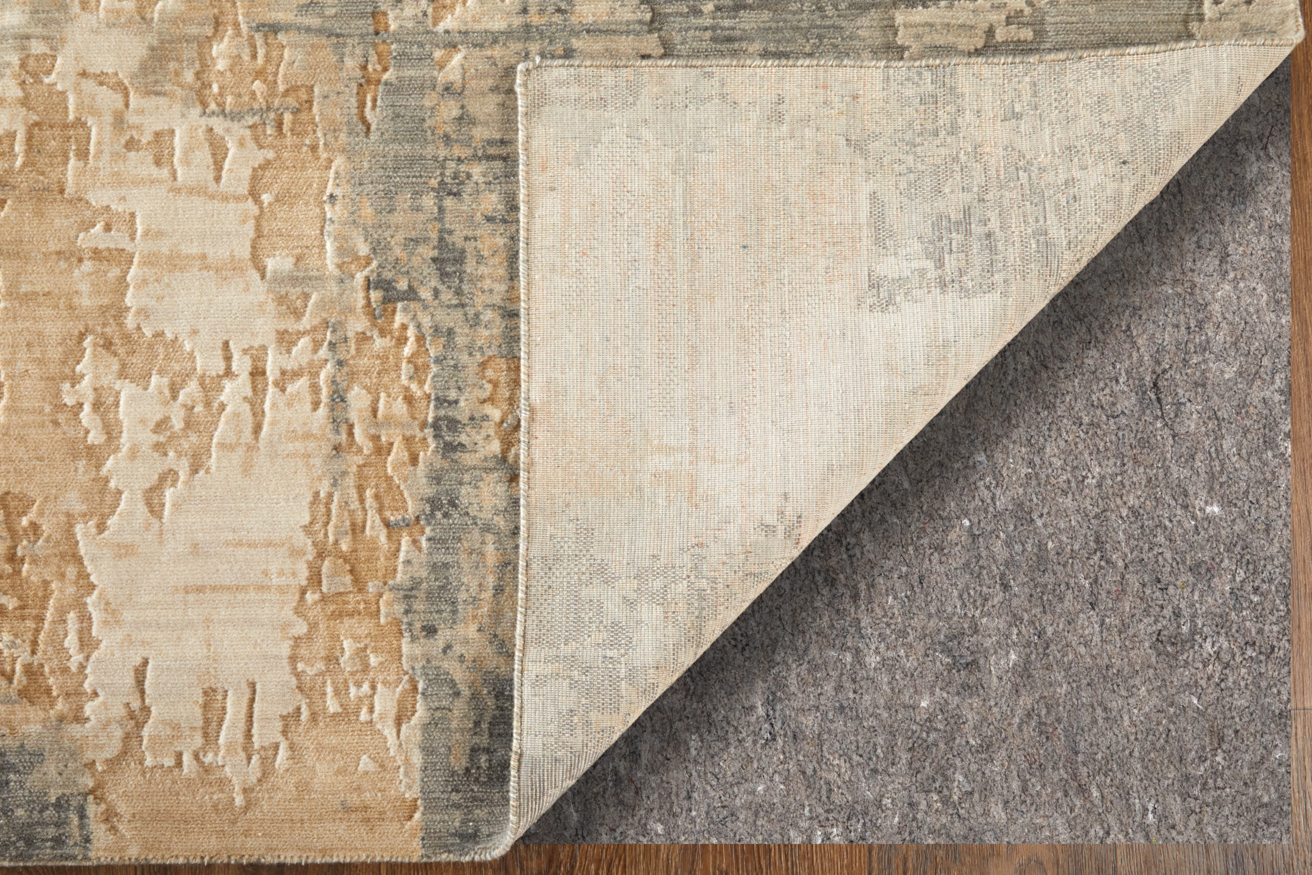 Feizy Jaxson Modern Abstract 39PWF Gray/Tan/Ivory Area Rug - Image 7