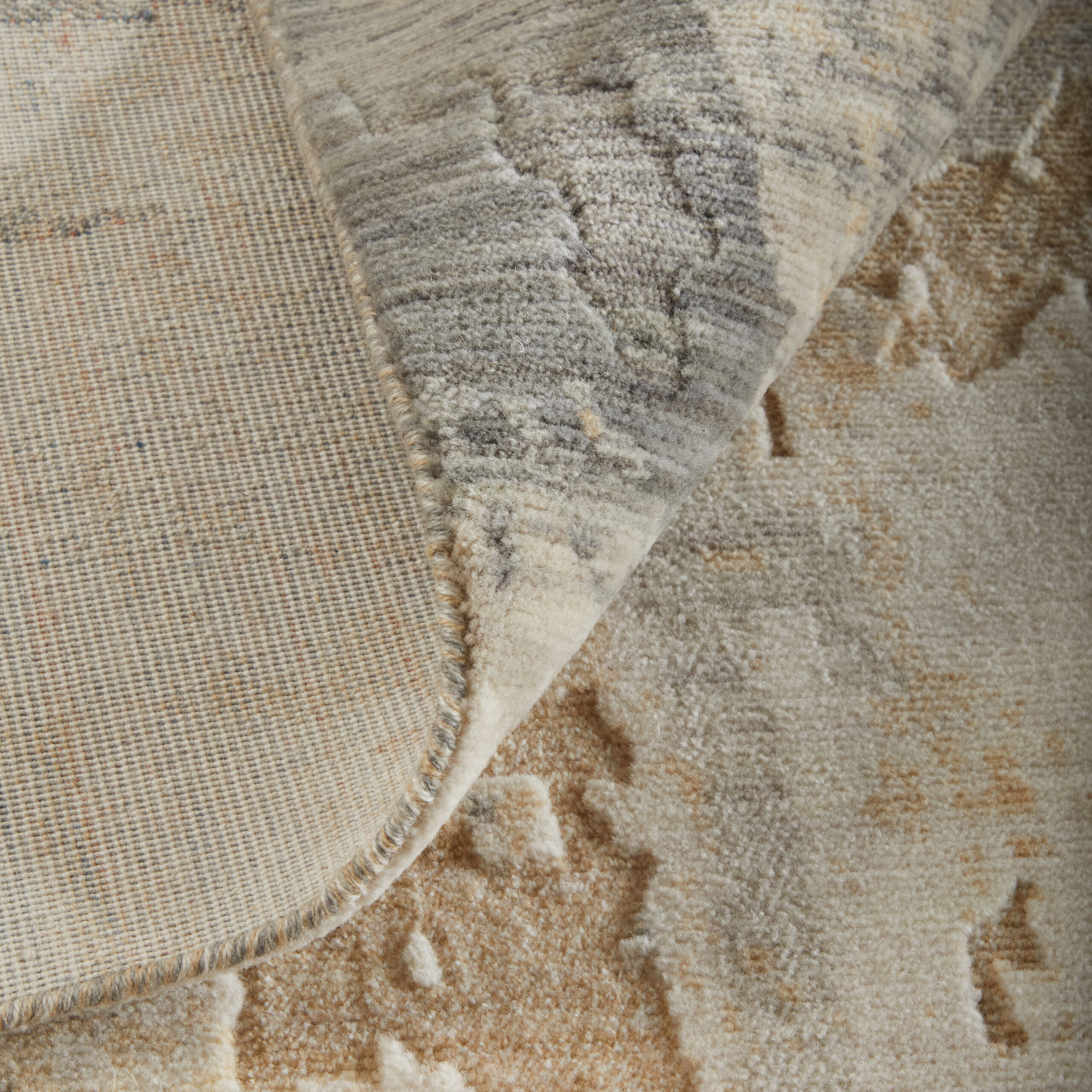 Feizy Jaxson Modern Abstract 39PWF Gray/Tan/Ivory Area Rug - Image 8