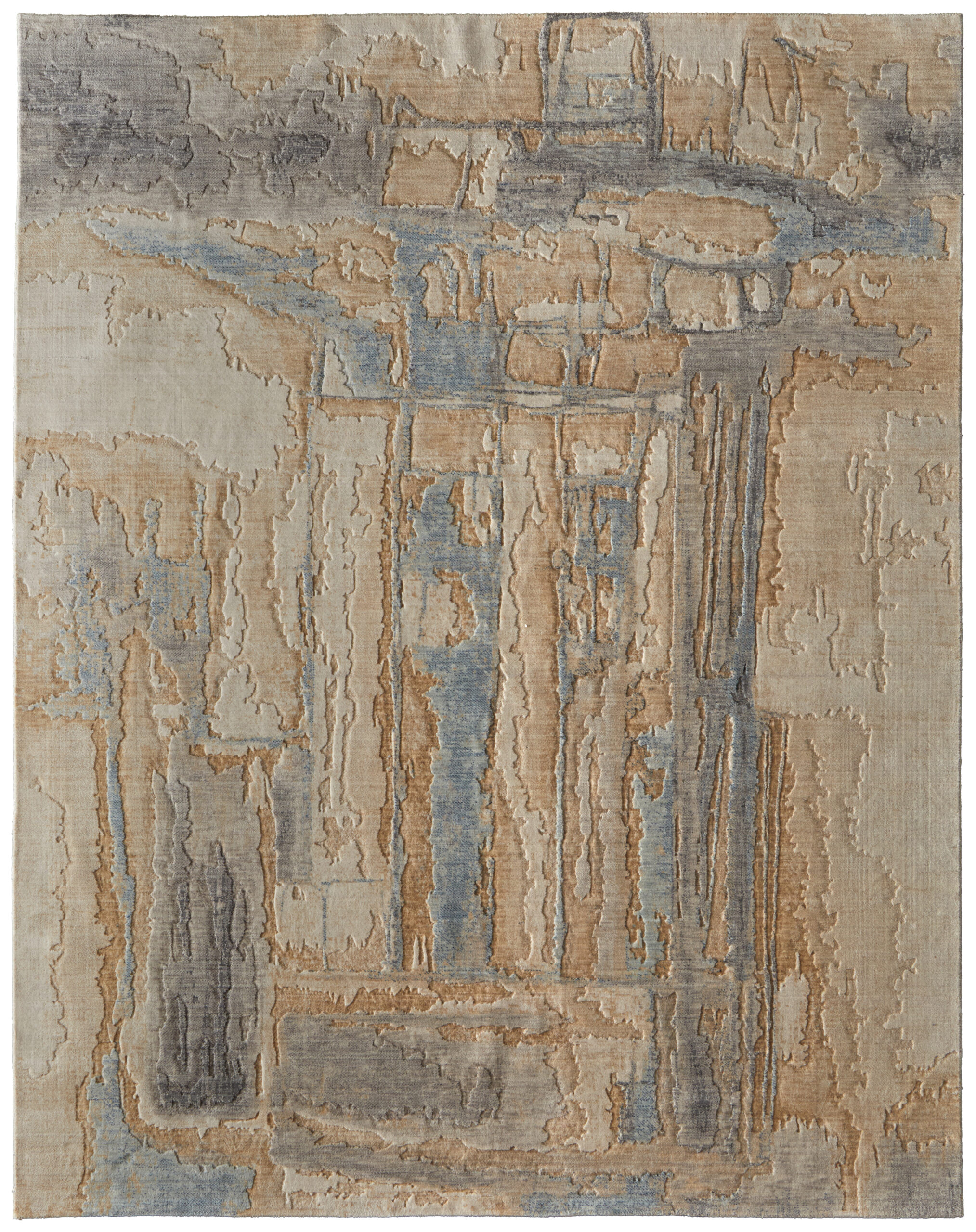 Feizy Jaxson Modern Abstract 39Q0F Tan/Brown/Gray Area Rug