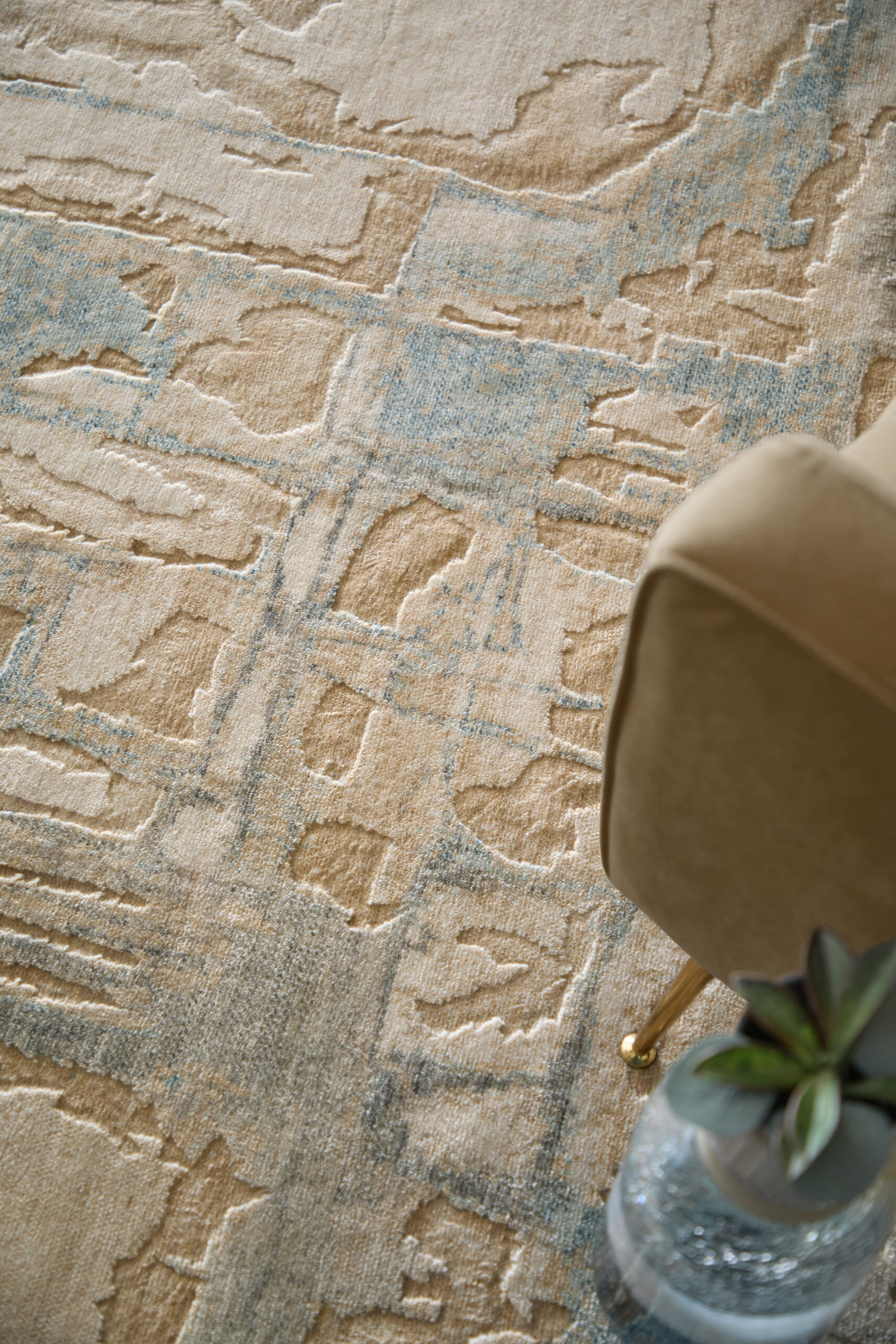 Feizy Jaxson Modern Abstract 39Q0F Tan/Brown/Gray Area Rug - Image 2