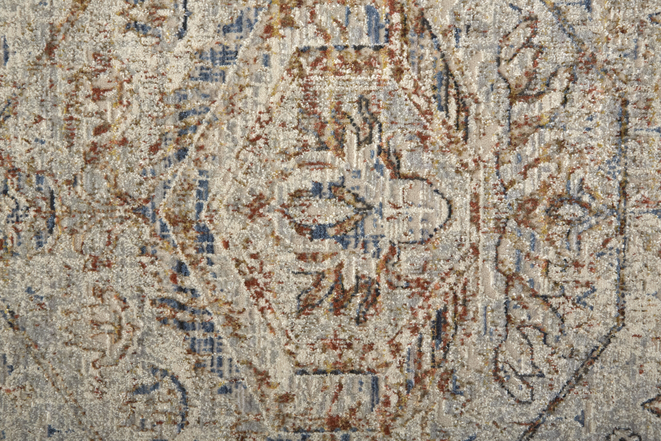 Feizy Kaia Transitional Medallion 39GJF Tan/Orange/Red Area Rug - Image 5