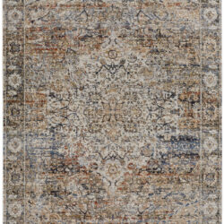 Feizy Kaia Transitional Medallion 39GMF Tan/Orange/Blue Area Rug