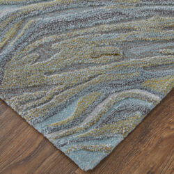 Alternative view of Feizy Kawai Modern Abstract 8982F Blue/Green/Gray Area Rug