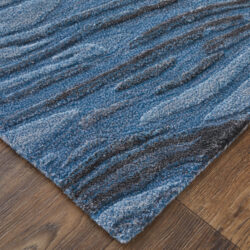 Alternative view of Feizy Kawai Modern Abstract 8983F Blue/Black/Gray Area Rug