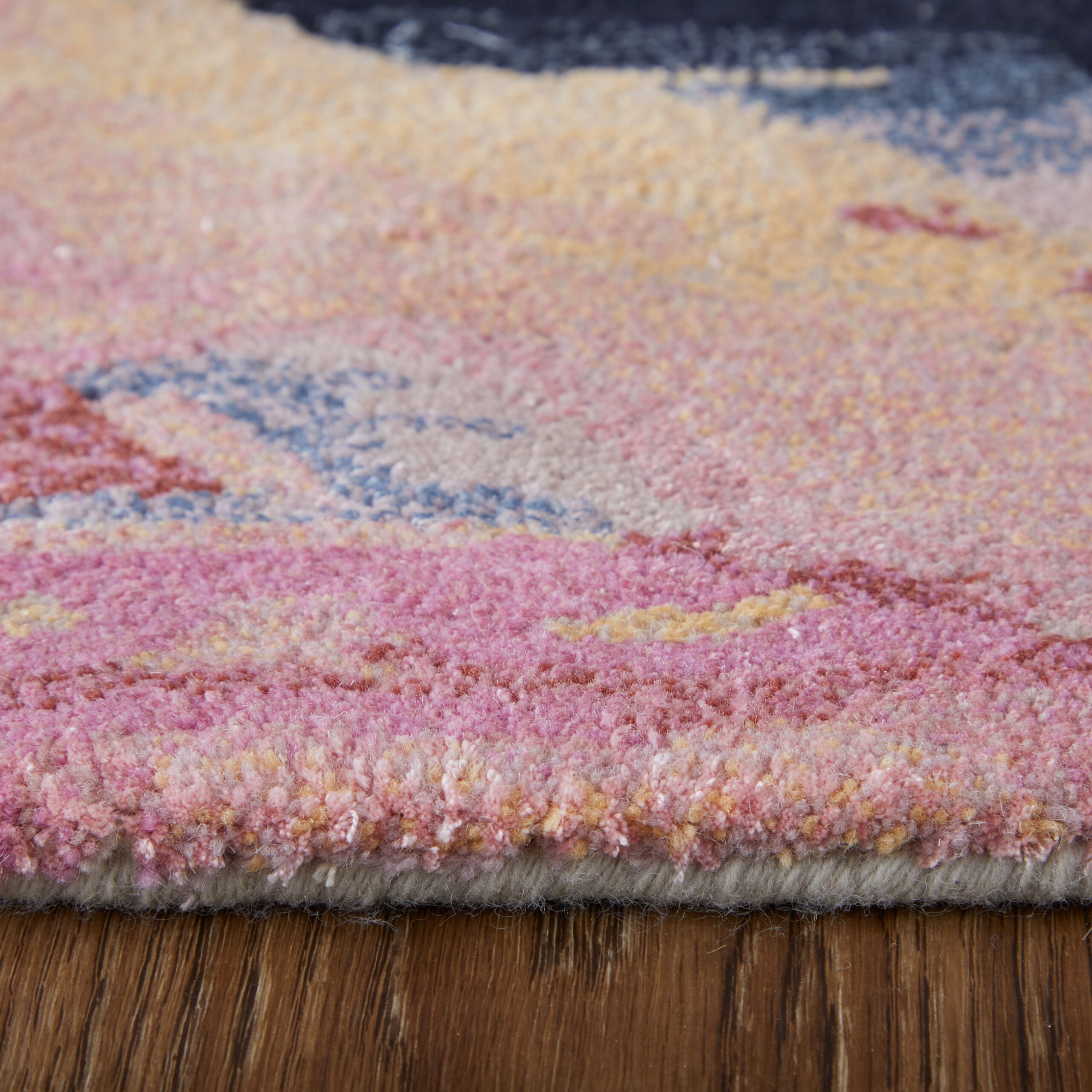 Feizy Kawai Modern Abstract 8985F Pink/Blue/Ivory Area Rug - Image 6