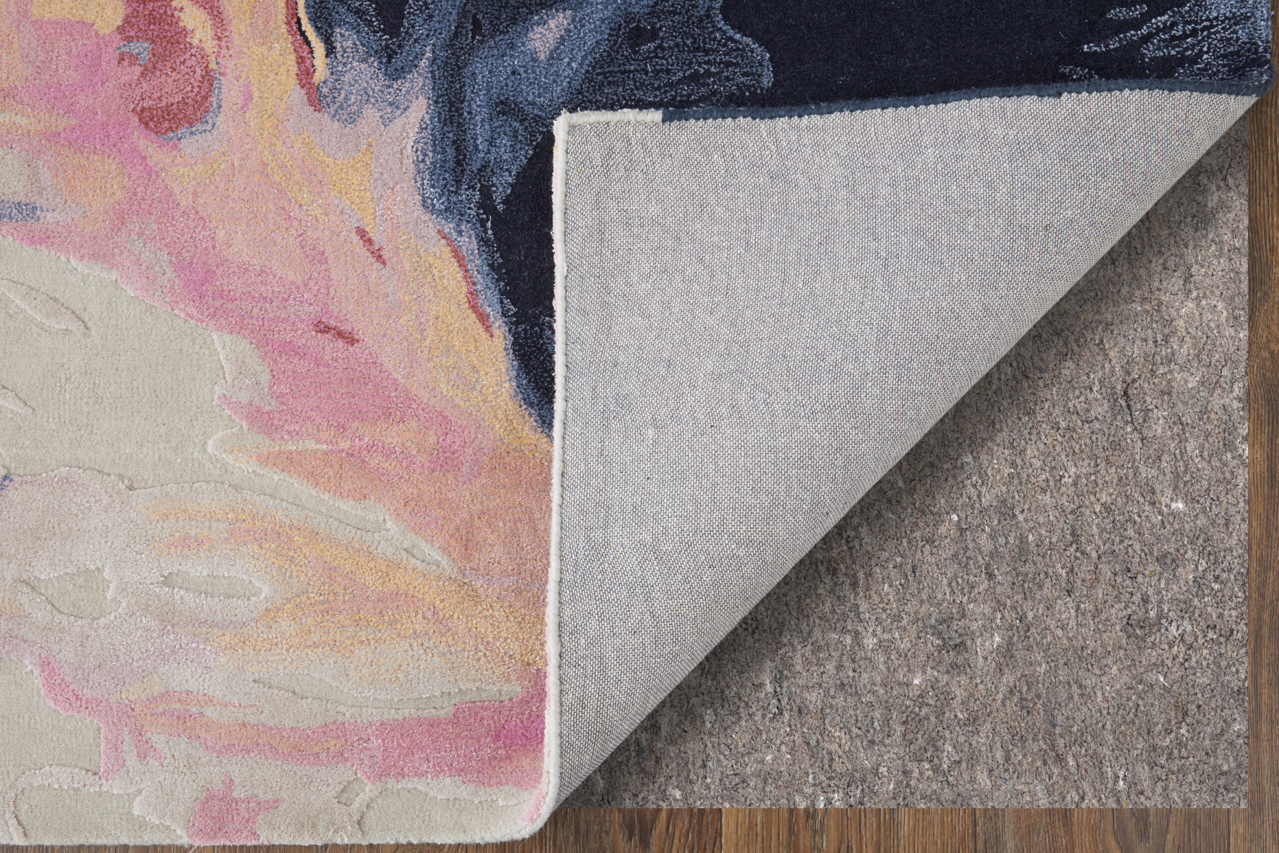 Feizy Kawai Modern Abstract 8985F Pink/Blue/Ivory Area Rug - Image 9