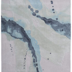 Feizy Kawai Modern Abstract 8986F Green/Blue/Ivory Area Rug