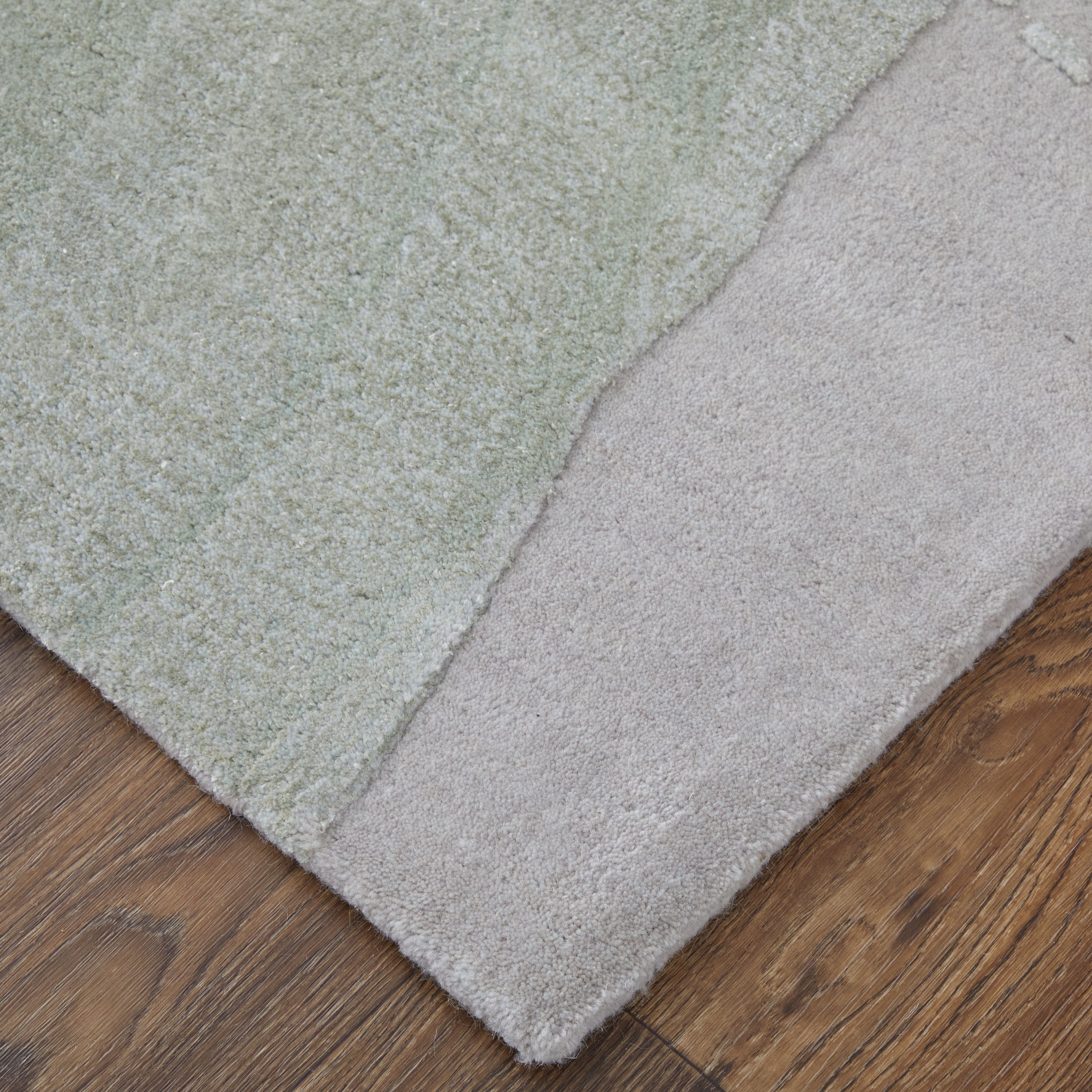 Feizy Kawai Modern Abstract 8986F Green/Blue/Ivory Area Rug - Image 2
