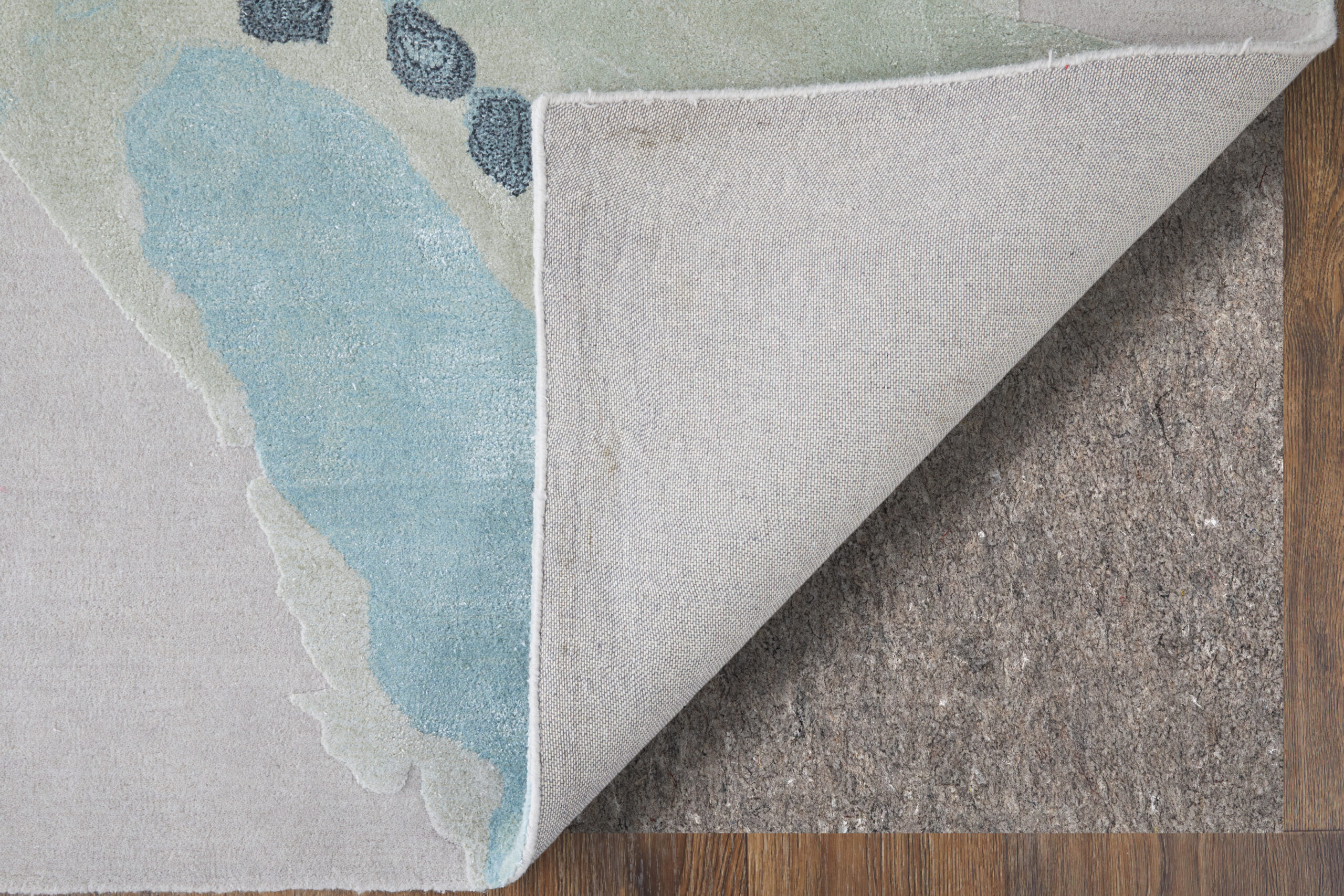 Feizy Kawai Modern Abstract 8986F Green/Blue/Ivory Area Rug - Image 7