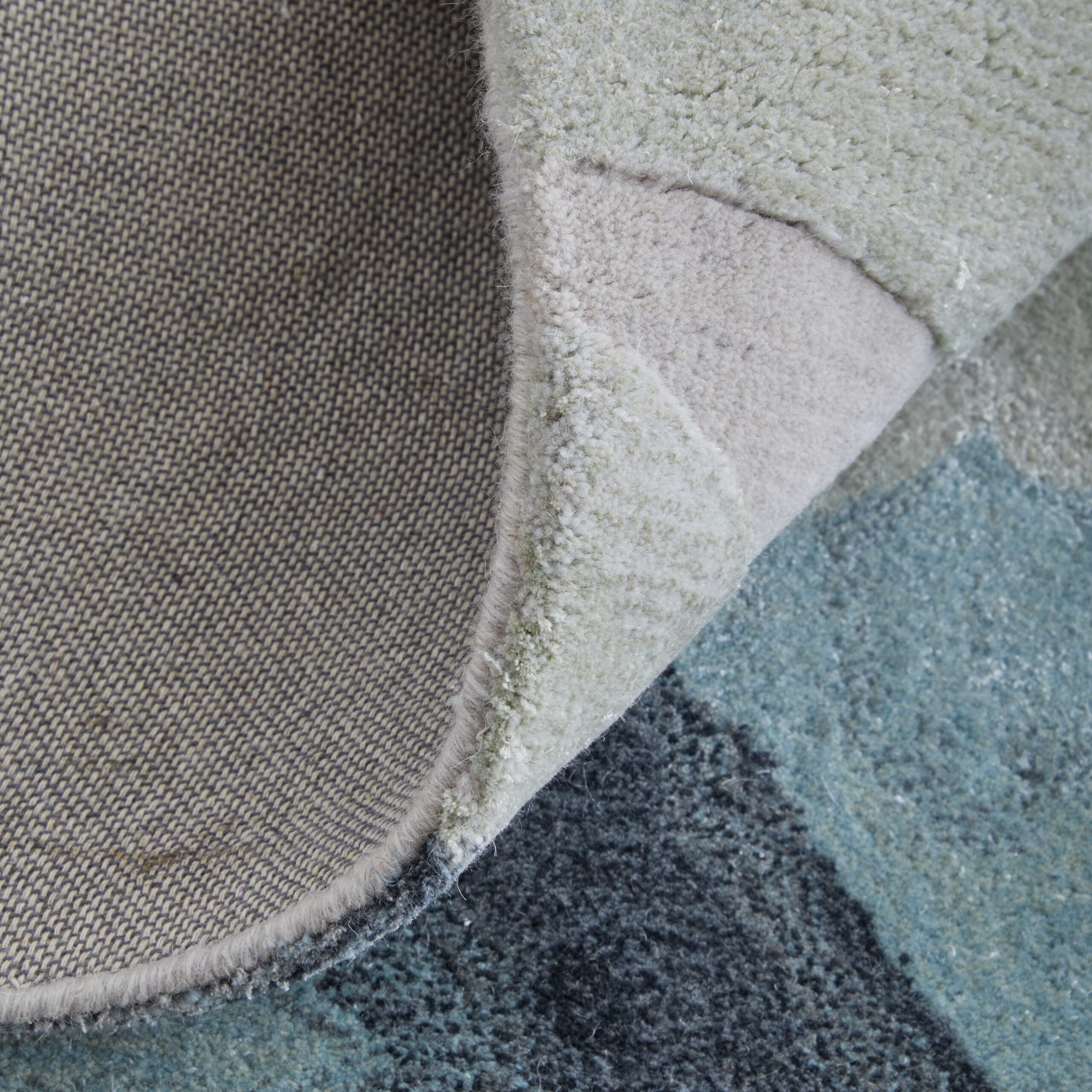 Feizy Kawai Modern Abstract 8986F Green/Blue/Ivory Area Rug - Image 8