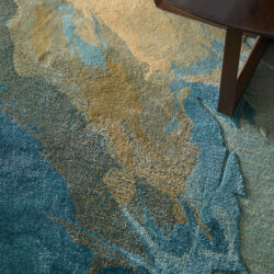 Alternative view of Feizy Kawai Modern Abstract 8987F Blue/Gold/Gray Area Rug
