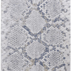 Feizy Laina Transitional Trellis & Lattice 39GIF Silver/Gray/Blue Area Rug