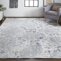 Alternative view of Feizy Laina Transitional Trellis & Lattice 39GIF Silver/Gray/Blue Area Rug