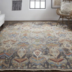 Alternative view of Feizy Leylan Transitional Ikat 0563F Taupe/Tan/Orange Area Rug