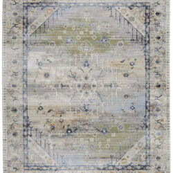 Feizy Melrose Transitional Distressed 39NZF Ivory/Green/Blue Area Rug