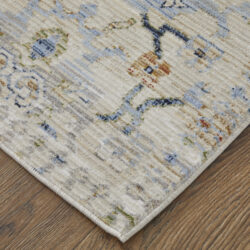 Alternative view of Feizy Melrose Transitional Distressed 39NZF Ivory/Green/Blue Area Rug