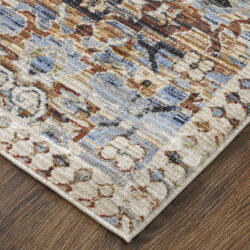 Alternative view of Feizy Melrose Transitional Distressed 39NZF Ivory/Red/Blue Area Rug