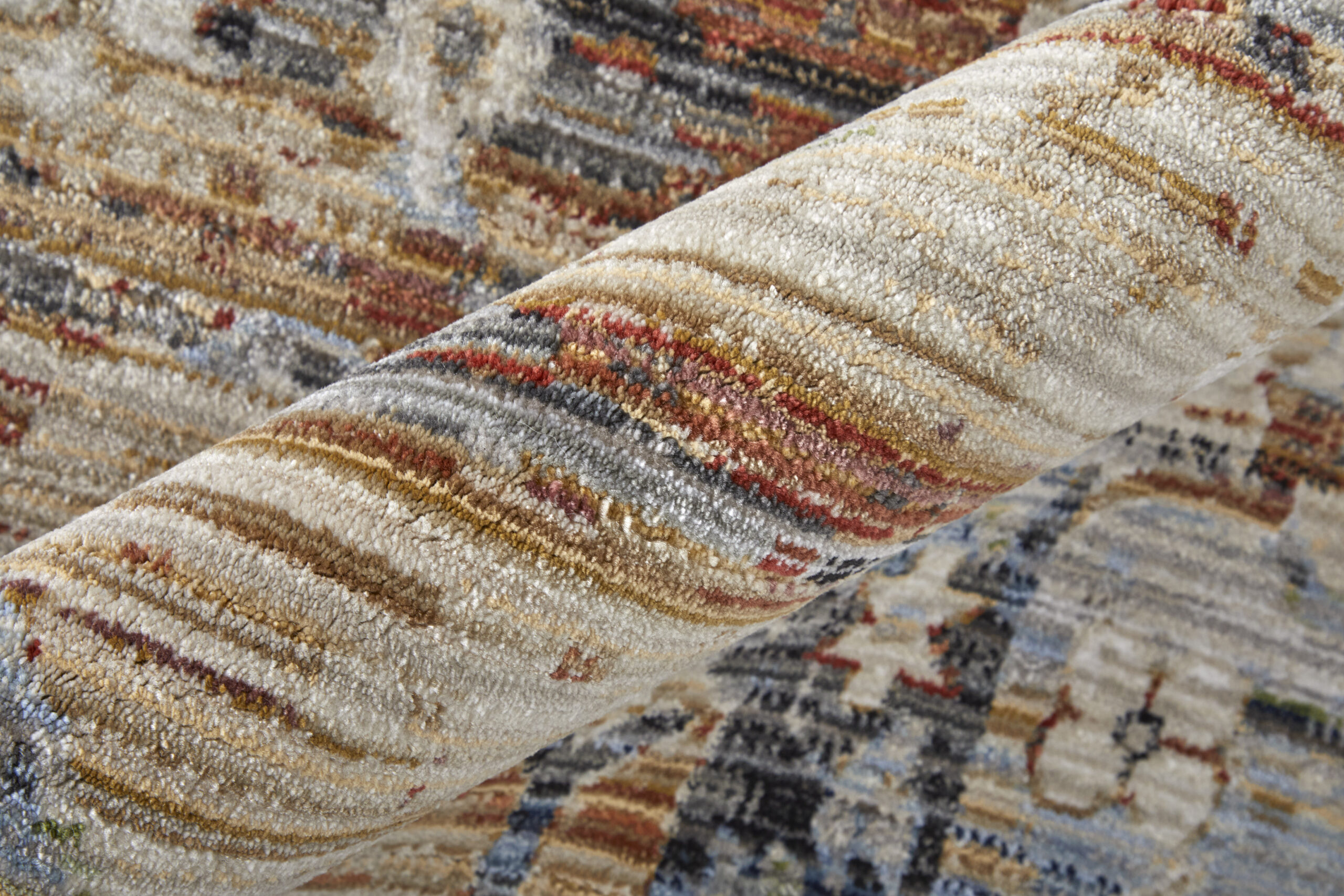 Feizy Melrose Transitional Distressed 39NZF Ivory/Red/Blue Area Rug - Image 3