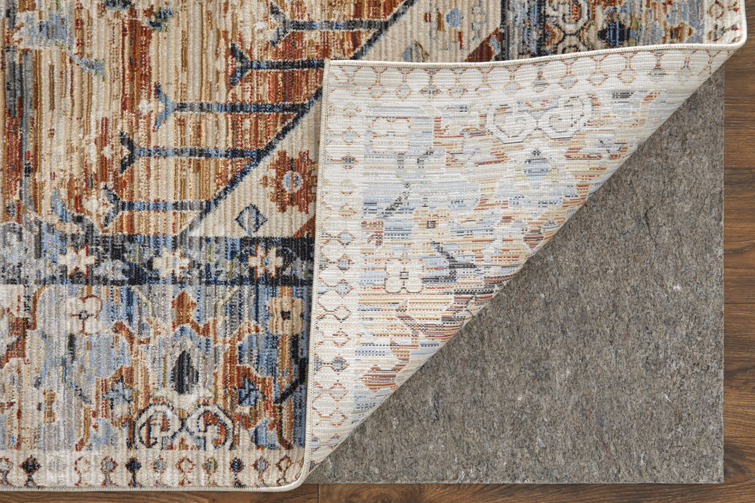 Feizy Melrose Transitional Distressed 39NZF Ivory/Red/Blue Area Rug - Image 7