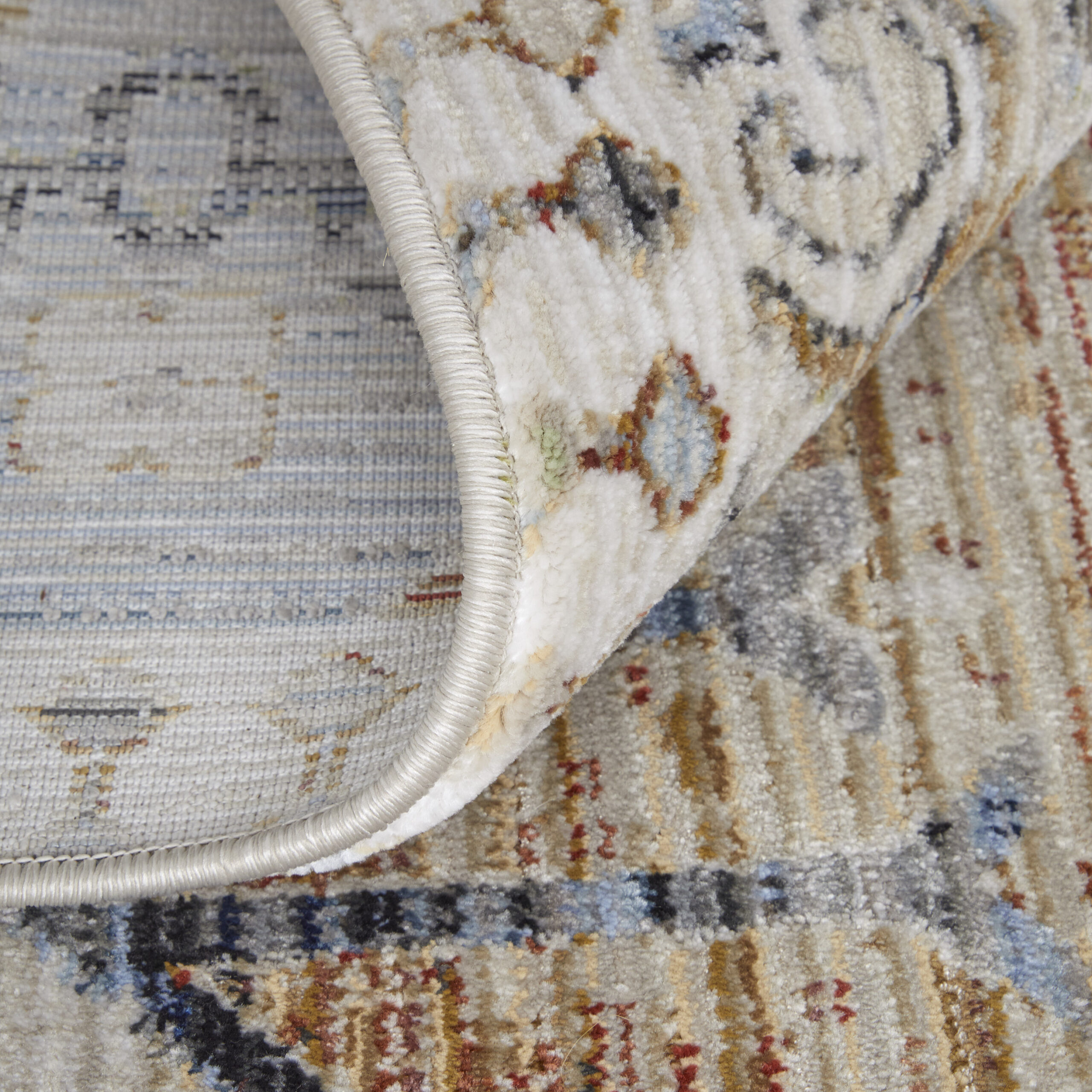 Feizy Melrose Transitional Distressed 39NZF Ivory/Red/Blue Area Rug - Image 8