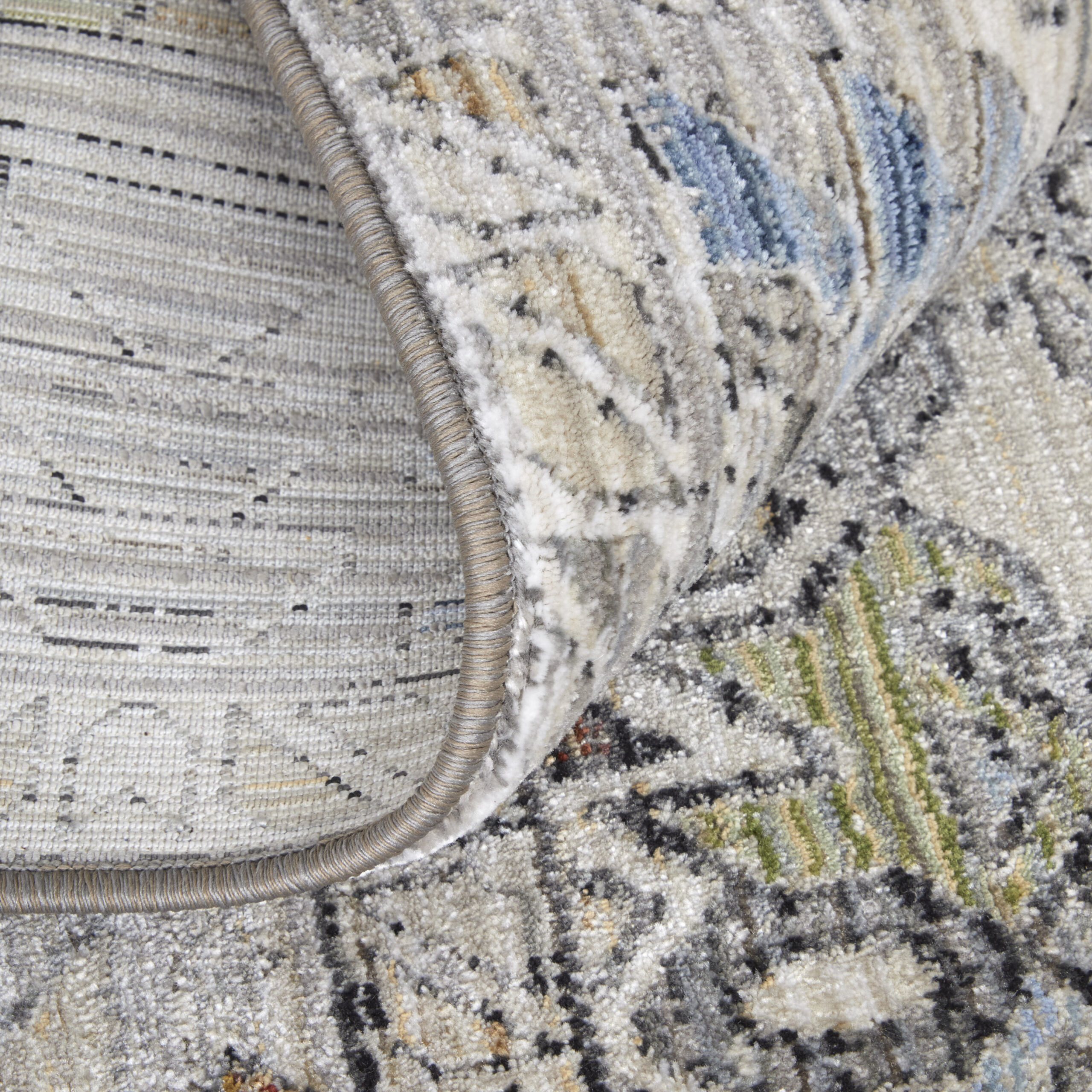 Feizy Melrose Transitional Distressed 39P0F Gray/Red/Blue Area Rug - Image 8