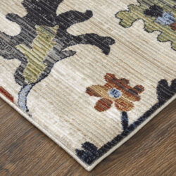 Alternative view of Feizy Melrose Transitional Floral & Botanical 39P1F Ivory/Red/Blue Area Rug