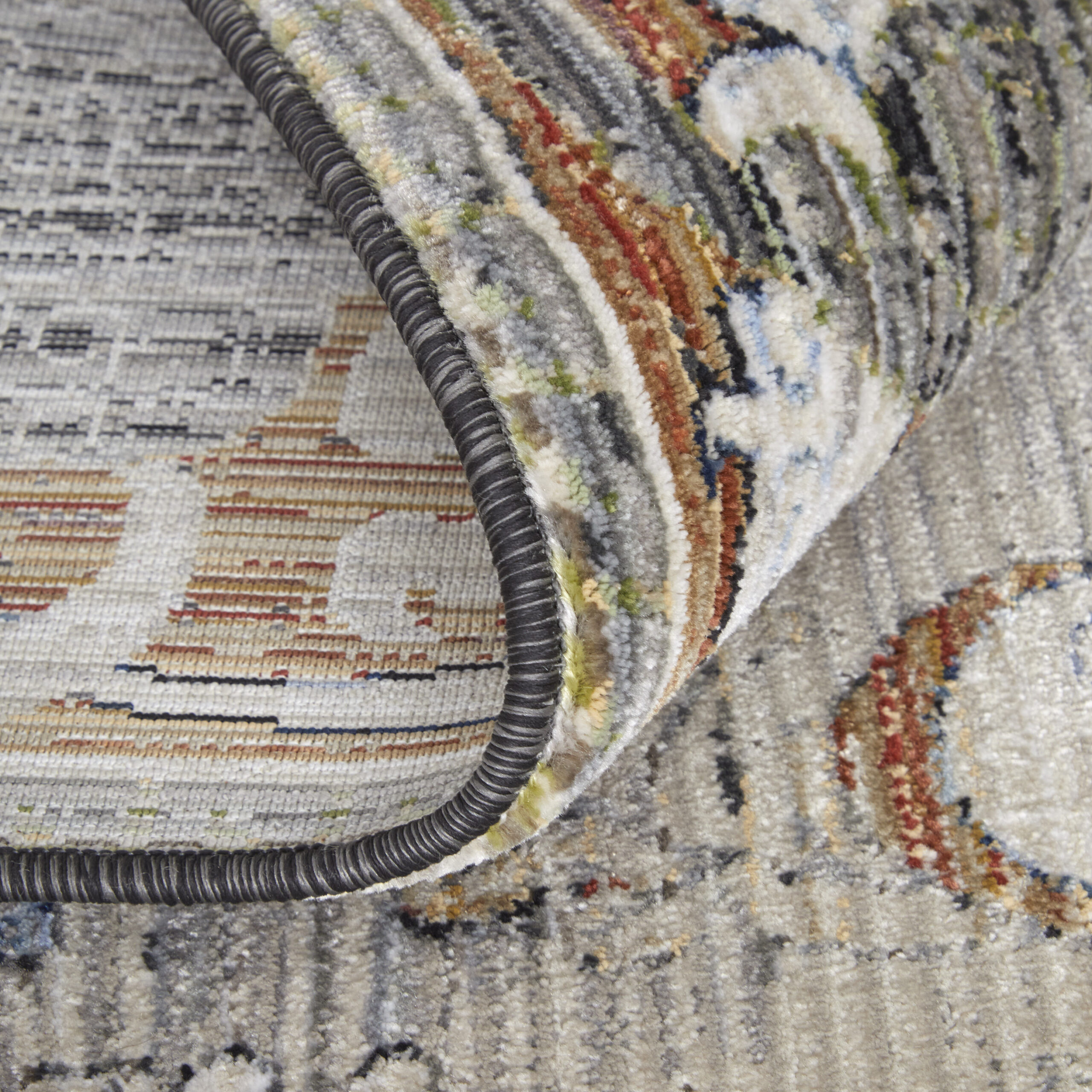 Feizy Melrose Transitional Ikat 39P2F Ivory/Red/Gray Area Rug - Image 8