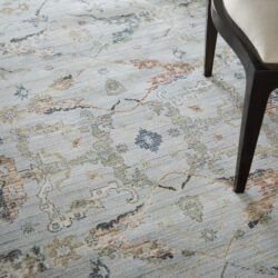 Alternative view of Feizy Melrose Traditional Floral & Botanical 39P4F Blue/Green/Ivory Area Rug