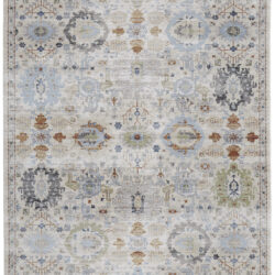 Feizy Melrose Traditional Floral & Botanical 39P5F Tan/Blue/Red Area Rug