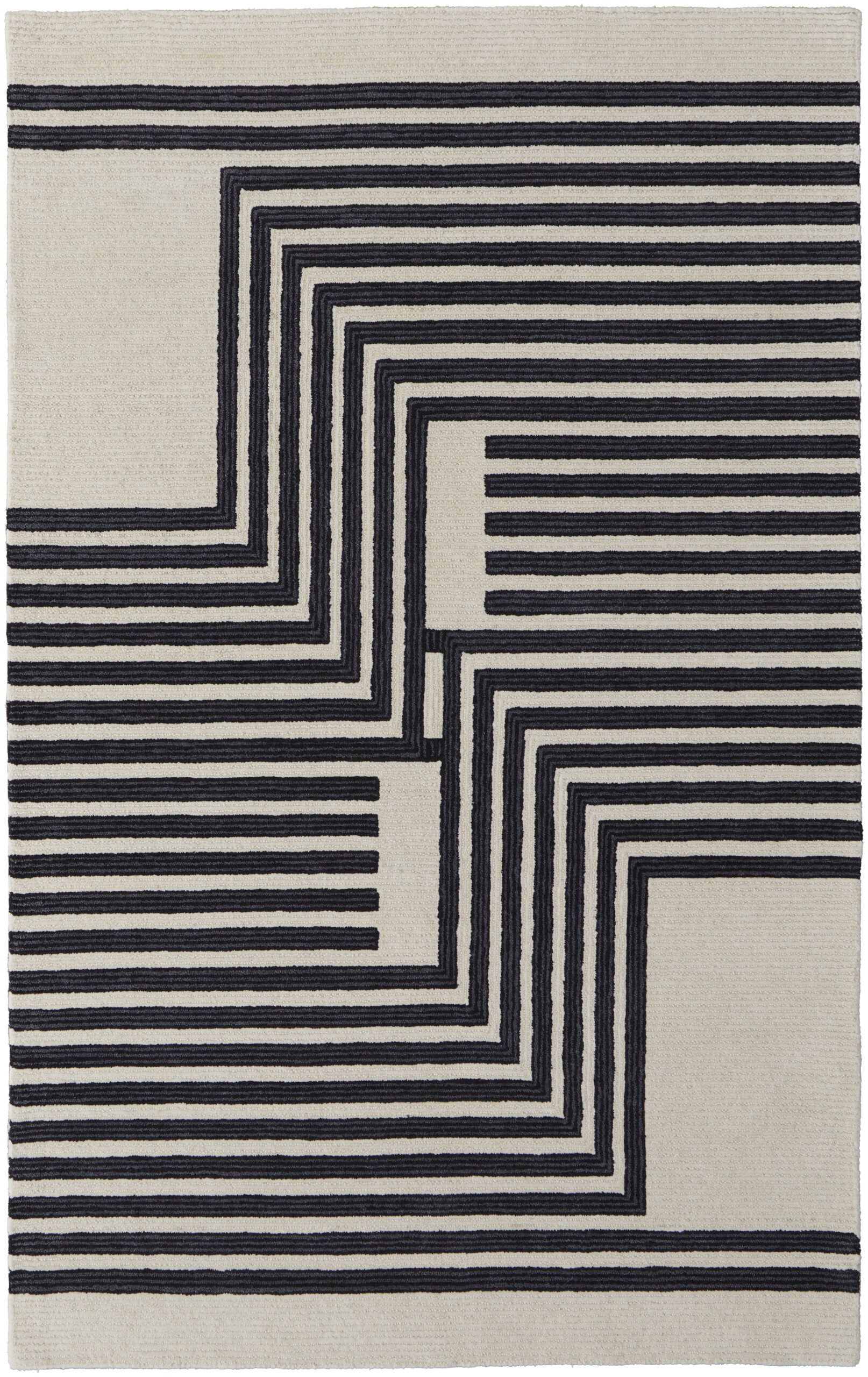 Feizy Maguire Transitional Abstract 8900F Gray/Ivory/Black Area Rug
